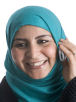 muslim woman with a mobile phone