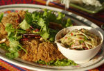 fried, spicy, minced catfish salad